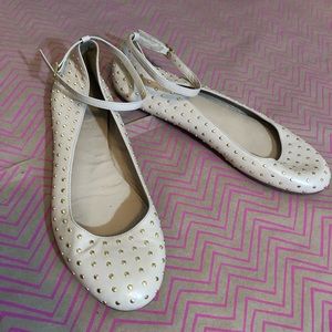 Made in Italy. J. Crew Ballet Flats with studs and ankle straps